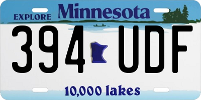 MN license plate 394UDF