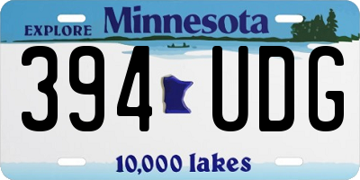 MN license plate 394UDG