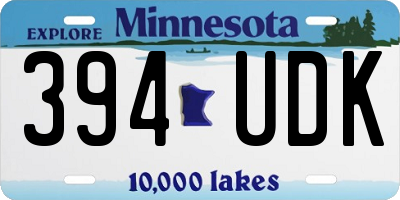 MN license plate 394UDK