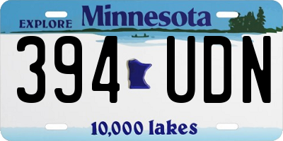MN license plate 394UDN