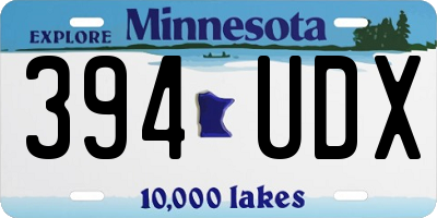 MN license plate 394UDX