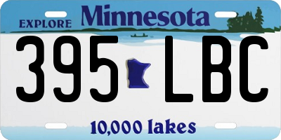 MN license plate 395LBC