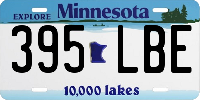 MN license plate 395LBE