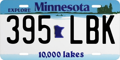 MN license plate 395LBK