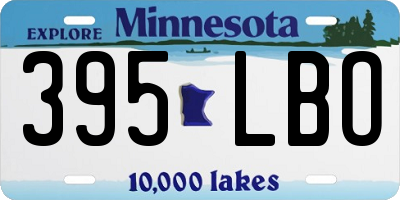 MN license plate 395LBO