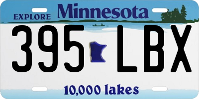 MN license plate 395LBX