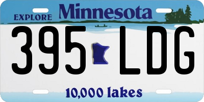 MN license plate 395LDG