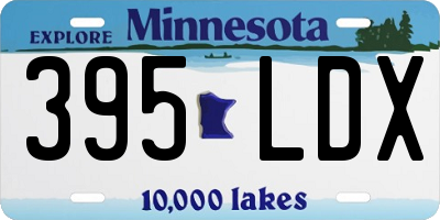 MN license plate 395LDX
