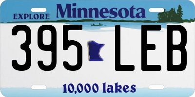 MN license plate 395LEB