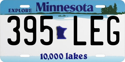 MN license plate 395LEG