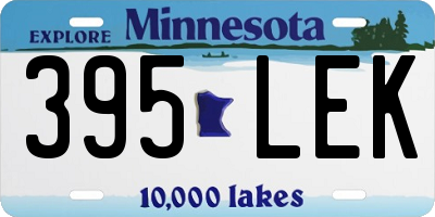 MN license plate 395LEK