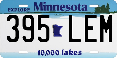 MN license plate 395LEM