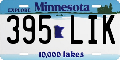 MN license plate 395LIK