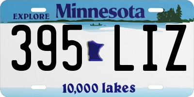 MN license plate 395LIZ