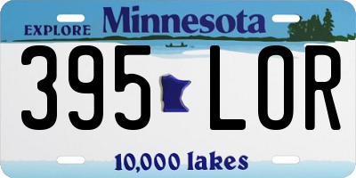 MN license plate 395LOR