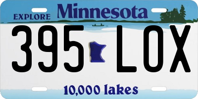 MN license plate 395LOX