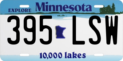 MN license plate 395LSW