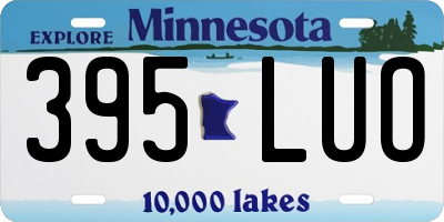 MN license plate 395LUO