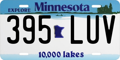 MN license plate 395LUV