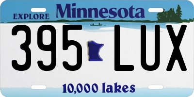 MN license plate 395LUX