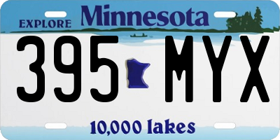 MN license plate 395MYX