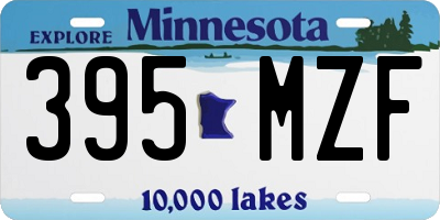 MN license plate 395MZF