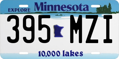 MN license plate 395MZI