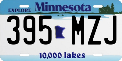 MN license plate 395MZJ