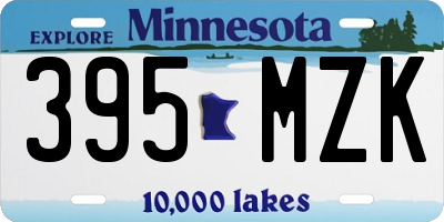 MN license plate 395MZK