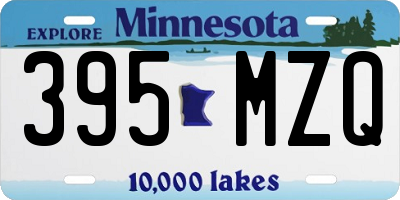 MN license plate 395MZQ