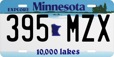 MN license plate 395MZX