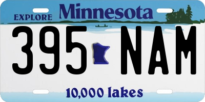 MN license plate 395NAM