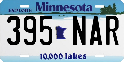 MN license plate 395NAR