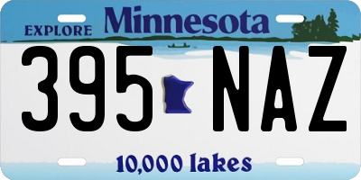MN license plate 395NAZ
