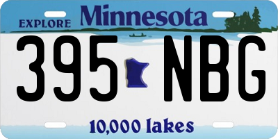 MN license plate 395NBG