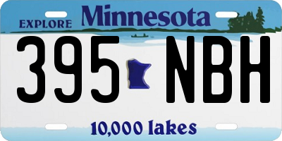 MN license plate 395NBH