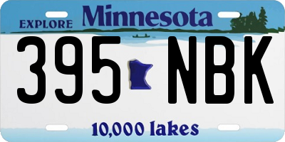 MN license plate 395NBK