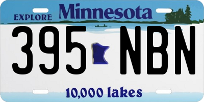 MN license plate 395NBN
