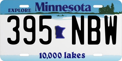 MN license plate 395NBW