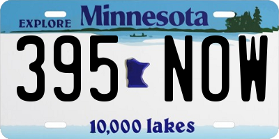MN license plate 395NOW