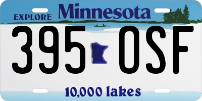 MN license plate 395OSF