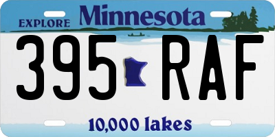 MN license plate 395RAF