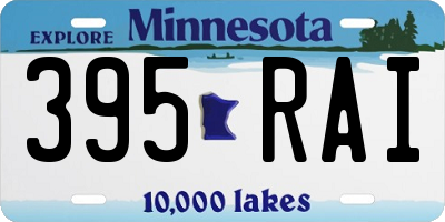 MN license plate 395RAI