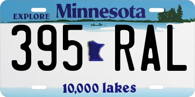MN license plate 395RAL