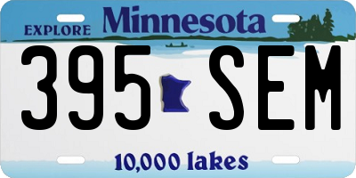 MN license plate 395SEM