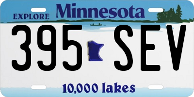 MN license plate 395SEV