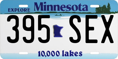 MN license plate 395SEX