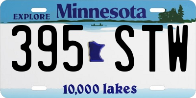 MN license plate 395STW