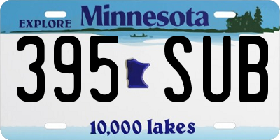 MN license plate 395SUB
