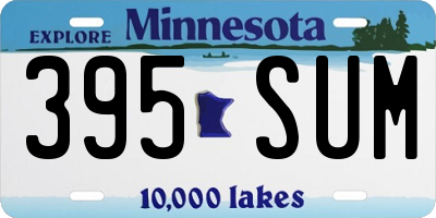 MN license plate 395SUM